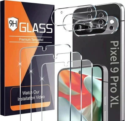 3+3 Pack Google Pixel 9 Pro XL Screen & Camera Lens Protector Scratch Resistant