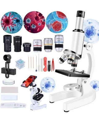 Microscopio 40-2000X Microscopio compuesto de aumento con diapositivas y accesorios Foto 1 de 4