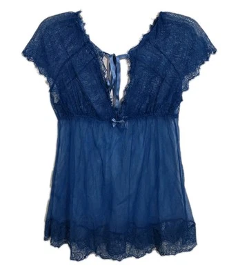 Fredericks Of Hollywood винтажная синяя прозрачная кукла белье ночная рубашка  - Изображение 1 из 4
