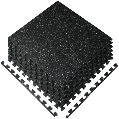 Vivaluz 0.56 Inch Thick 24 Sq Ft Gym Flooring for Home Gym, 6 Tiles Robust Ru... - Image 1 of 4