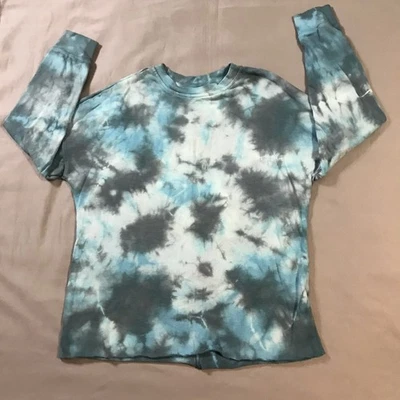 Свитер женский Green Tea маленький синий Tye штампованный подол - Изображение 1 из 4