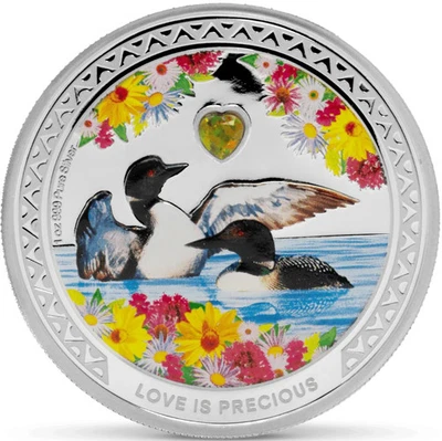 2026 Niue Agoro Love is Precious Great Northern Diver 1 oz Silver Proof Coin - Image 1 of 4
