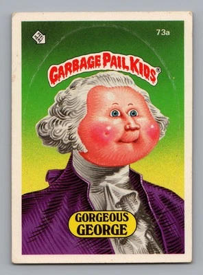 1985 Garbage Pail Kids 73a Gorgeous George One Star Print Error Yellow on Green - Image 1 of 2