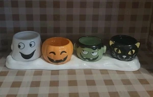 RARE! Yankee Candle Halloween Friends Tealight Holder Mummy Cat Pumpkin Frank - Picture 1 of 6