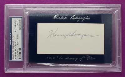 2010 Historic Autographs "In Memory of" Harry Hooper Signed Index Card PSA - Image 1 of 2