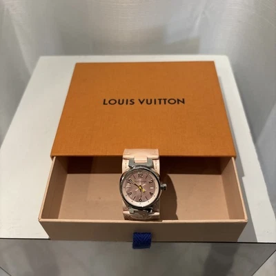 Louis Vuitton Tambour watch with a pink leather strap  AUTHENTIC - Image 1 of 4