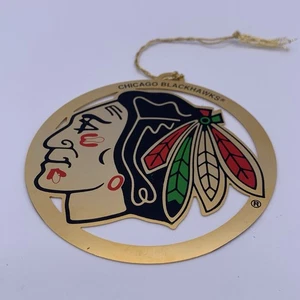 Chicago Blackhawks NHL Christmas Tree Ornament 3” Round Metal Hockey Fan Player - Picture 1 of 17
