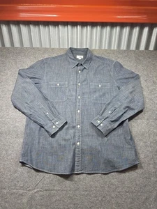 Sonoma Shirt Men's Size XL Blue Button Down Long Sleeve 2 Front Pockets Stretch  - Picture 1 of 11