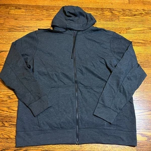 New Era Men's Gray Full Zip Hoodie Sweatshirt Activewear High Neck Jacket XXL - Picture 1 of 11