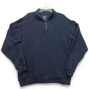 Woolrich Sweater Mens Large Blue Half Zip Pullover Woolen Mills Outdoor Warm - Picture 1 of 6
