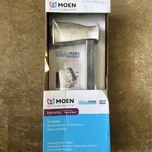 MOEN Hensley schwenkbarer Doppelpfosten Toilettenpapierhalter Nickel gebürstet (BRANDNEU) - Bild 1 von 1
