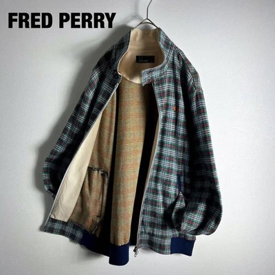 Chaqueta Blusa Fred Perry Vintage Verde Algodón Ombre Check L Excelente Estado - Imagen 1 de 4