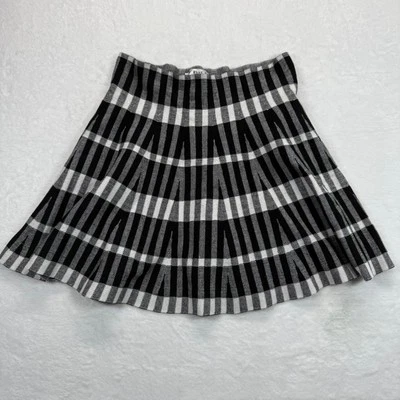 Say What? Minifalda plisada a cuadros negra blanca patinadora tejida a cuadros talla L Foto 1 de 4
