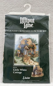 Anchor Lilliput Lane Counted Cross Stitch Kit Little White Cottage LL15 - BNIP - Picture 1 of 9