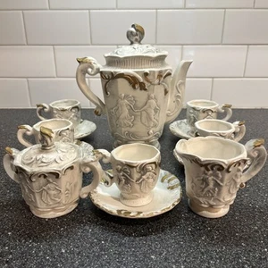 Vintage Made In Japan Royal Sealy Tea Set Service 6 Neoclassical Grecian Estate - Picture 1 of 14