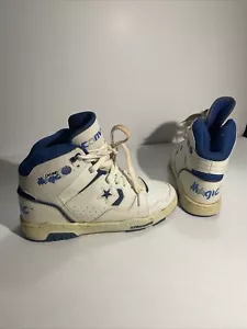 Zapato de baloncesto Converse Hightop de cuero vintage de los años 80-90, Orlando Magic, talla 7 - Imagen 1 de 17