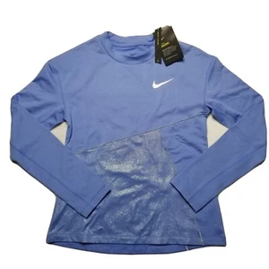 Nike Pro Warm Girl's Sz Large Royal Pulse Long Sleeve Training Shirt CU8446 478 - Picture 1 of 10