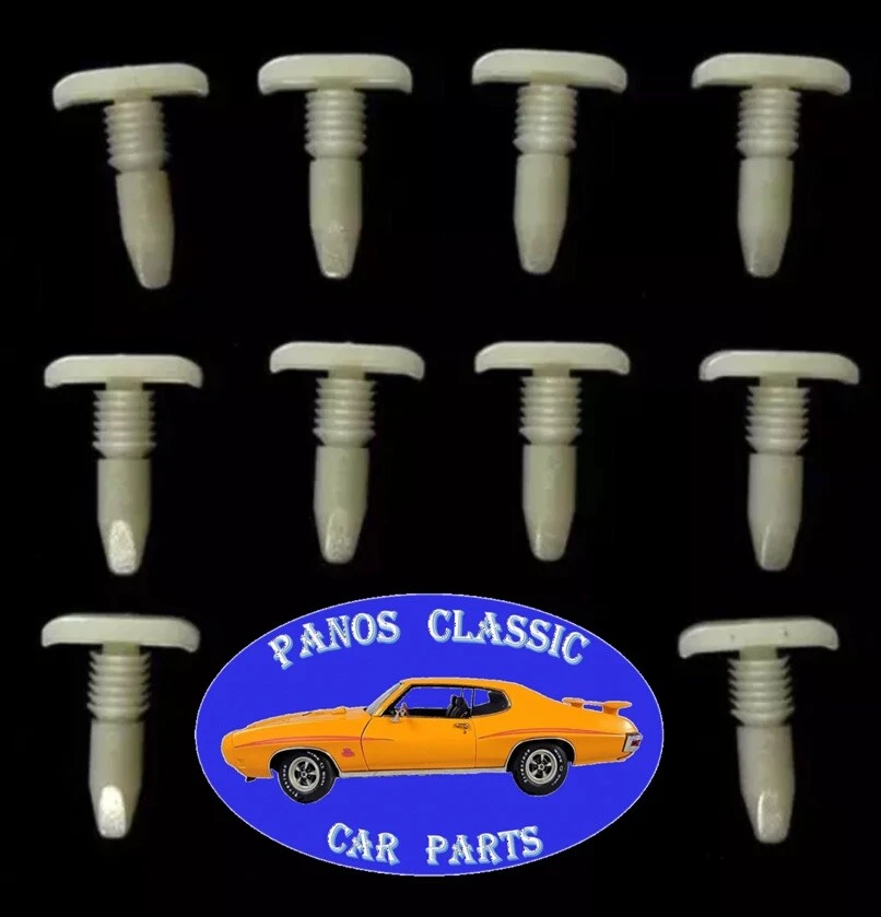 Retenedor de empuje de cabeza en T para Ford 3/16" agujero nailon HECHO EN EE. UU. 10 piezas 318 Foto 1 de 4