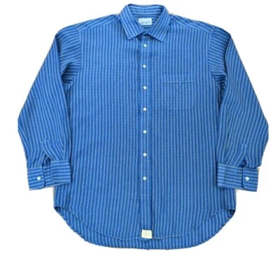 Camisa Aquascutum London Botón Azul Gris Patrón Cuadros Talla 16 41cm Foto 1 de 4