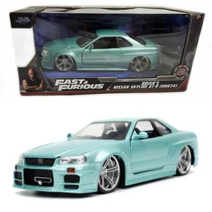 Jada Fast & Furious: Brian's Nissan Skyline GT-R R34 (Turquoise) 1/24 Scale - Picture 1 of 7