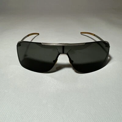 Vintage Christian Dior Home 0038 Metallic Silver Wrap Sunglasses Y2K FRAME ONLY - Image 1 of 4