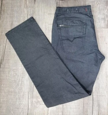 GUESS Harlem Ultra-Slim Coated Zip Back Waxed Jeans 33x32 Clean Fast Shipping! - Image 1 of 4