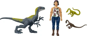 Paquete de figuras de acción Jurassic World Camp Cretácico humano y dinosaurio con Sammy y Velo - Imagen 1 de 6
