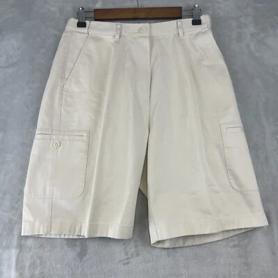 Pantalones Cortos Carga LL Bean Para Mujer Talla 10-Reg Beige Ajuste Original Cintura Ajustable Foto 1 de 4