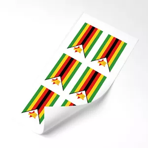 Zimbabwe Flag Stickers x6 25mm Car Motorbike Helmet Vinyl Flag - Picture 1 of 1