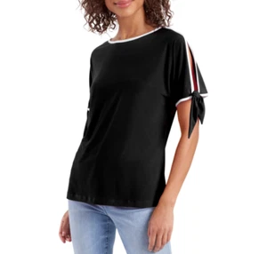 Nueva Camisa Top Two by Vince Camuto Para Mujer Manga Corbata 'Negro/Blanco' Talla S y XXL - Imagen 1 de 3