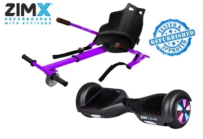 Refurbed ZIMX HB1 SWEGWAY & HK4 PURPLE HOVERKART BUNDLE UL2272 Certified - Image 1 of 4