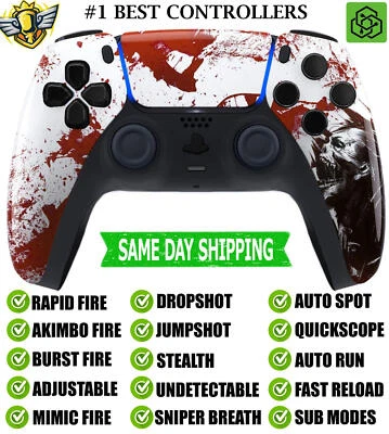 SONY Blood Zombie Silent Modz New Rapid Fire Mod Wireless Modded Controller for PS5
