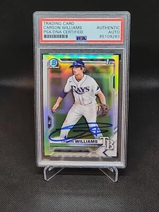 2021 Bowman Draft Chrome Refractor Carson Williams Signed PSA/DNA Auto BDC-180 - Picture 1 of 2