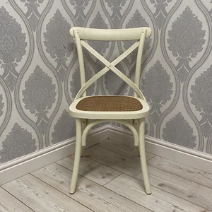 White French Cross Back Chair | Dining Chair | Sturdy & Versatile | 46x49x88cm - Picture 1 of 4