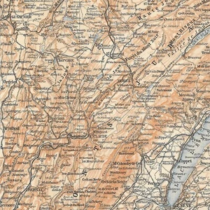 Jura français partie Sud - France Géographie - Carte ancienne 1908 - Picture 1 of 2
