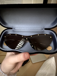 Gucci Cat Eye Sunglasses Black with Gold Stars