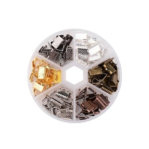 Crimp Ende - Verschluss, Verbinder DIY Halskette, Armband Silber, Rhodium, Antik - Picture 1 of 3