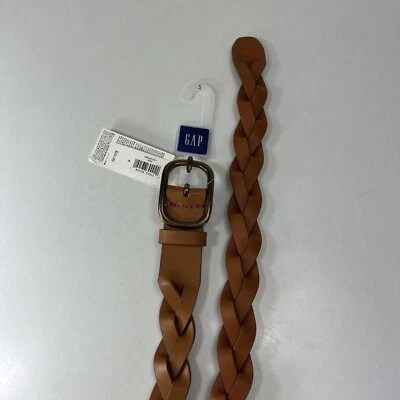 GAP Brown Braided Belt - Synthetic Leather - NWT - Women's Size S (30) - Image 1 of 4