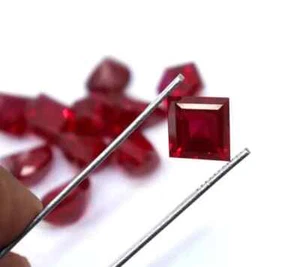 Natural Red Ruby Fancy Cut Burma 120 Ct 10-12 Pcs Certified Loose Gemstone Lot - Picture 1 of 22