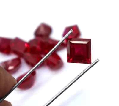 85 Ct Fancy Cut 8-9 Pcs Natural Red Ruby Burma Certified Loose Gemstone Lot - Image 1 of 4