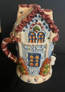 Holiday Seasons bemalt Keramik bedeckt Haus Lebkuchen Kaffeebecher Weihnachten - Bild 1 von 5