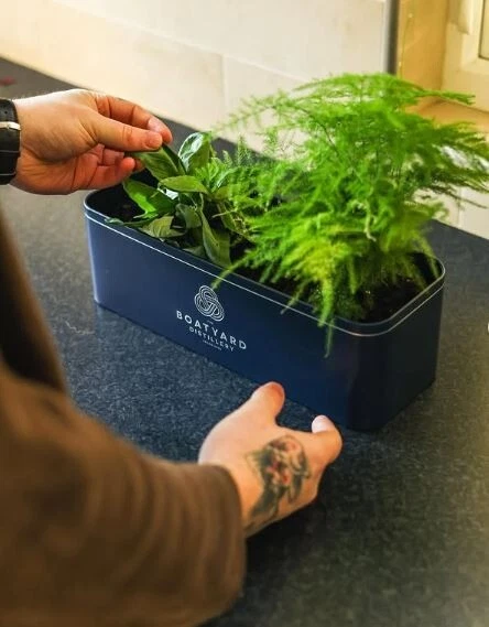 Boatyard Distillery Double Gin Planter – Reusable Metal Herb / Flower Planter - Image 1 of 4