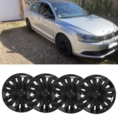 For Volkswagen Jetta 16" 4X Hubcaps Wheel Rim Cover Hub Caps Fit R16 Steel Wheel - Image 1 of 4