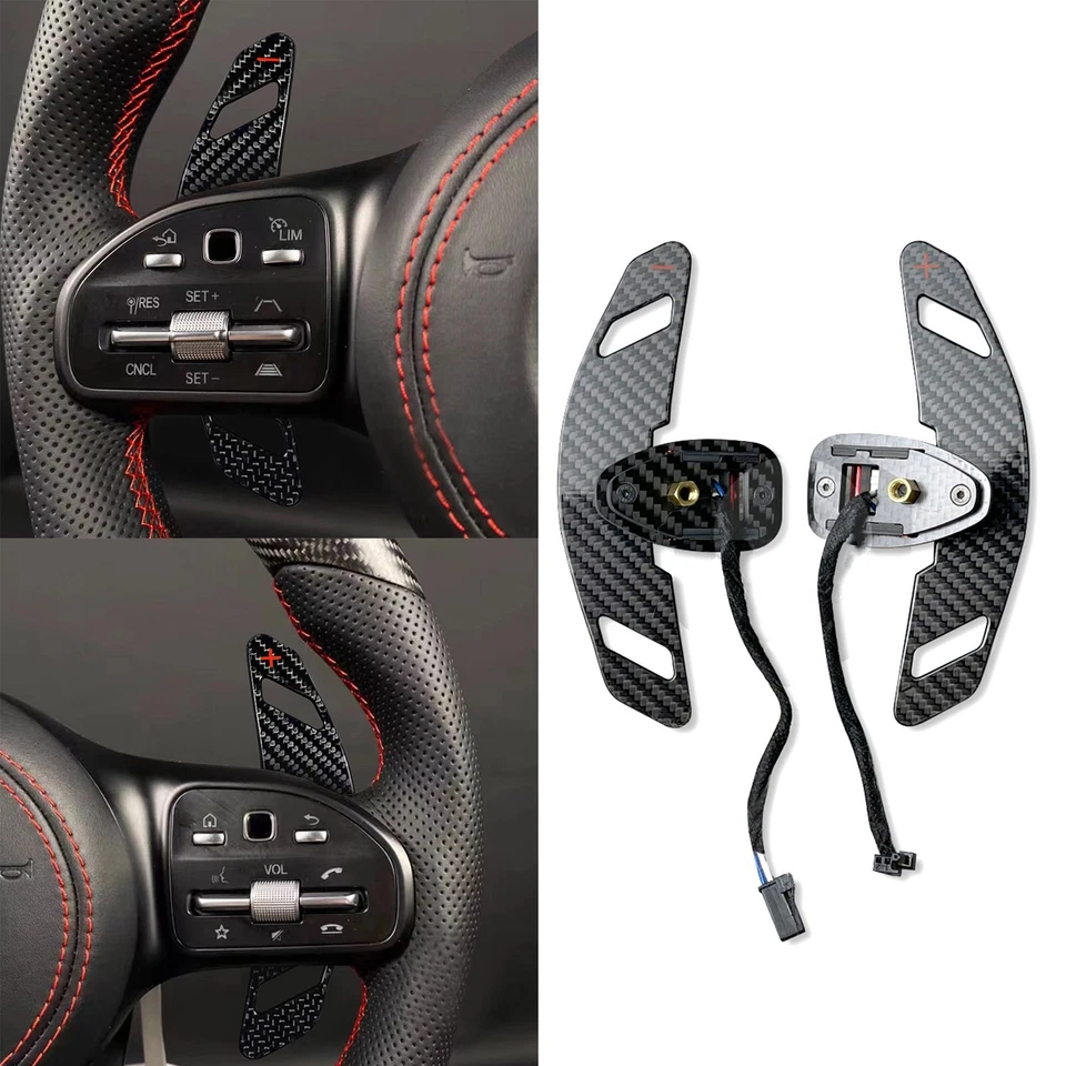 Palanca de cambios de fibra de carbono apta para Mercedes-Benz A B C E S G W205 W212 Brabus Foto 1 de 4