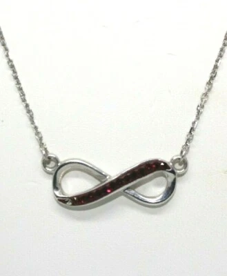 Новый из старых запасов Sterling Forever Virginia Tech подвеска Infinity красный камень подвеска цепочка - Изображение 1 из 4