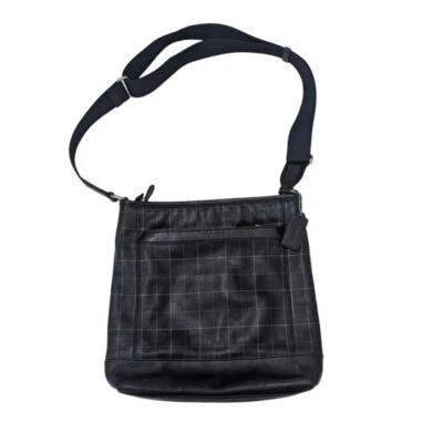 Bolso Bandolera Coach Negro Tattersall Cuero Tech Messenger F71757 Foto 1 de 4