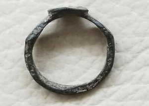 Authentic Ancient Roman Bronze Wearable Small Ring Sz US 1 - Picture 1 of 7
