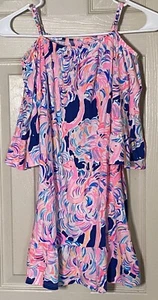 Lilly Pulitzer Girls Jaci Off The Shoulder Dress, Size L (8-10) - Picture 1 of 5