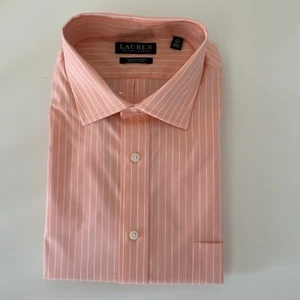 Polo Ralph Lauren Men’s Regular Fit Wrinkle Free Stretch Dress Shirt Orange 17 - Picture 1 of 3