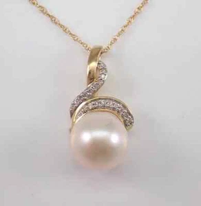 2.10Ct Round Cut White Pearl Drop Pendant 14K Yellow Gold Plated 18" Free Chain - Picture 1 of 6